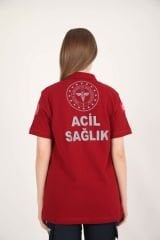 YENİ Acil Sağlık Lacost Bordo T-shirt(Unisex)