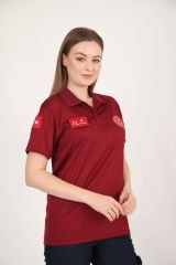 Yeni Acil Sağlık Bordo Polo Yaka Comfort T-shirt(Unisex)