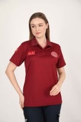 Yeni Acil Sağlık Bordo Polo Yaka Comfort T-shirt(Unisex)