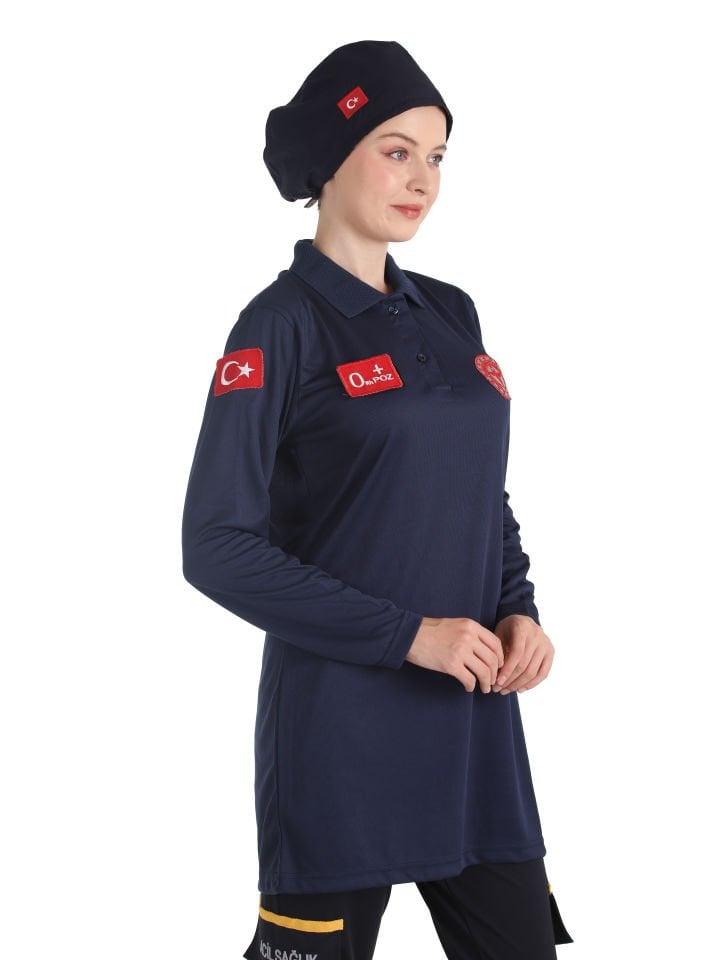 Yeni 112 Acil Sağlık Lacivert Comfort Tunik (Unisex-Fileli)