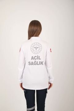 Yeni 112 Acil Sağlık Lacost Beyaz Uzun Kollu T-shirt(Unisex