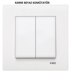 Viko Karre/Meridian Beyaz/Krem İkili Anahtar Komütatör Komitatör