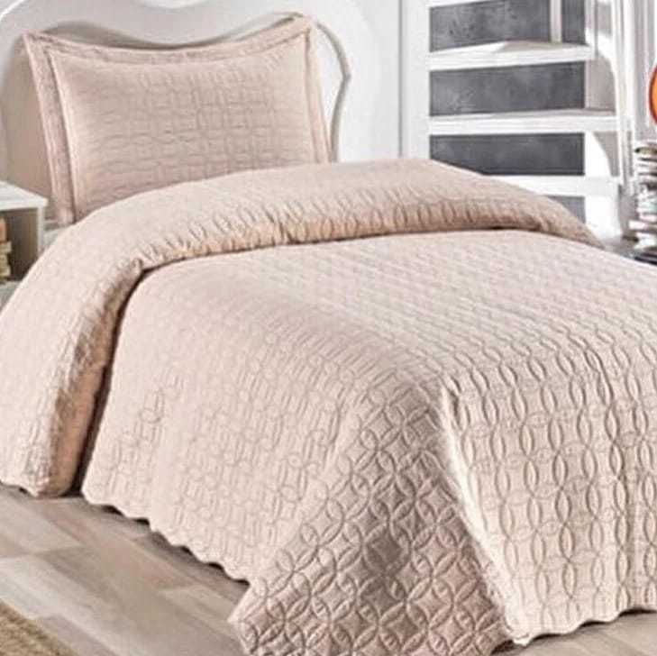 Tek Kişilik Daisy Microfiber Yatak Örtüsü Takımı Vizon
