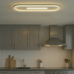 Modern Dekoratif Oval Plafonyer Led Avize 3 Renk