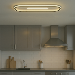 Modern Dekoratif Oval Plafonyer Led Avize 3 Renk