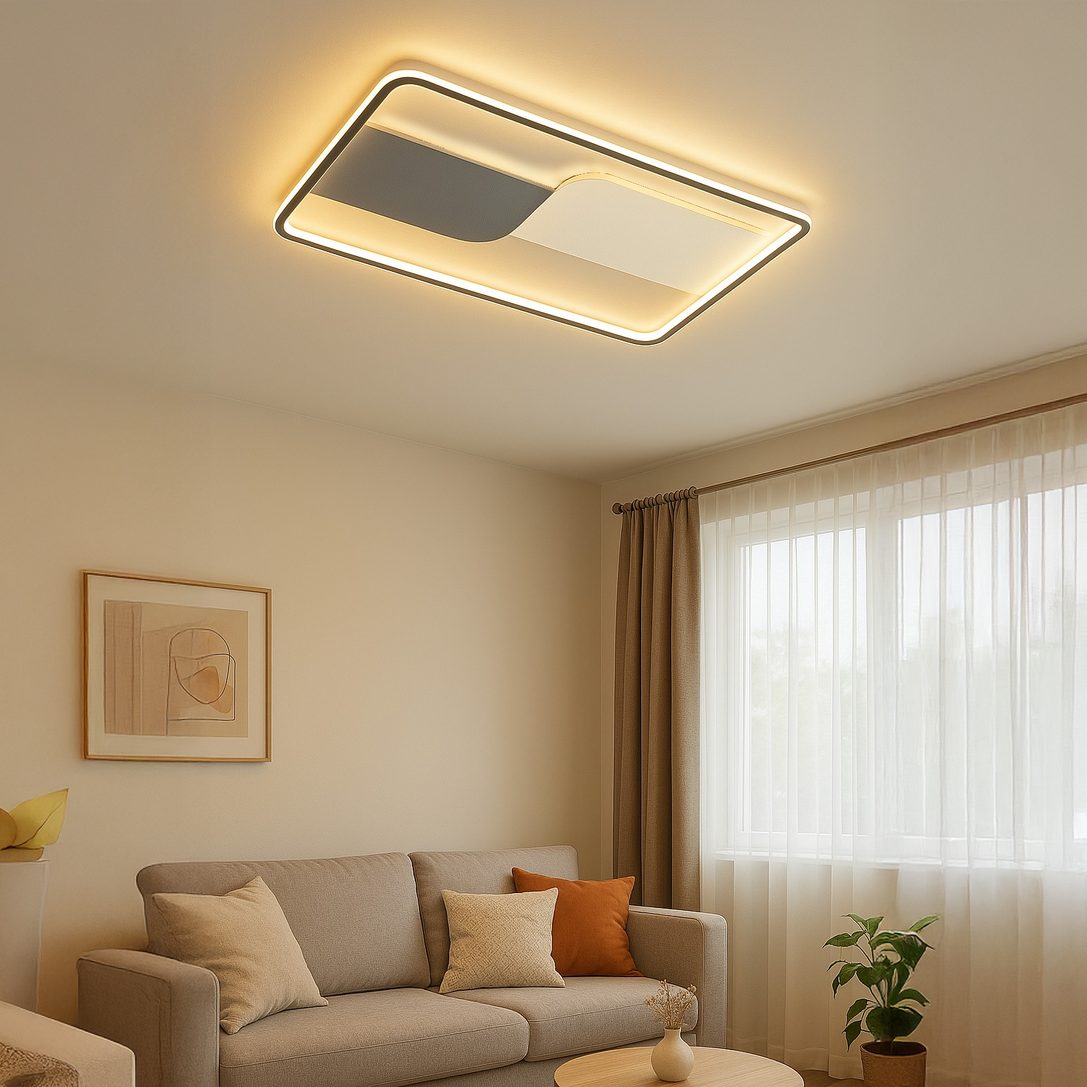Galaxy Dikdörtgen Modern Dekoratif Plafonyer Led Avize 3 Renk