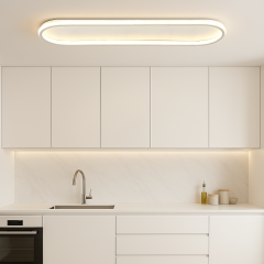 Easy Modern Dekoratif Oval Plafonyer Led Avize 3 Renk