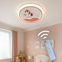 Kız Çocuğu 3 Renk Kumandalı Led Çocuk Odası Avizesi(ACR-31-K PLAFONYER )