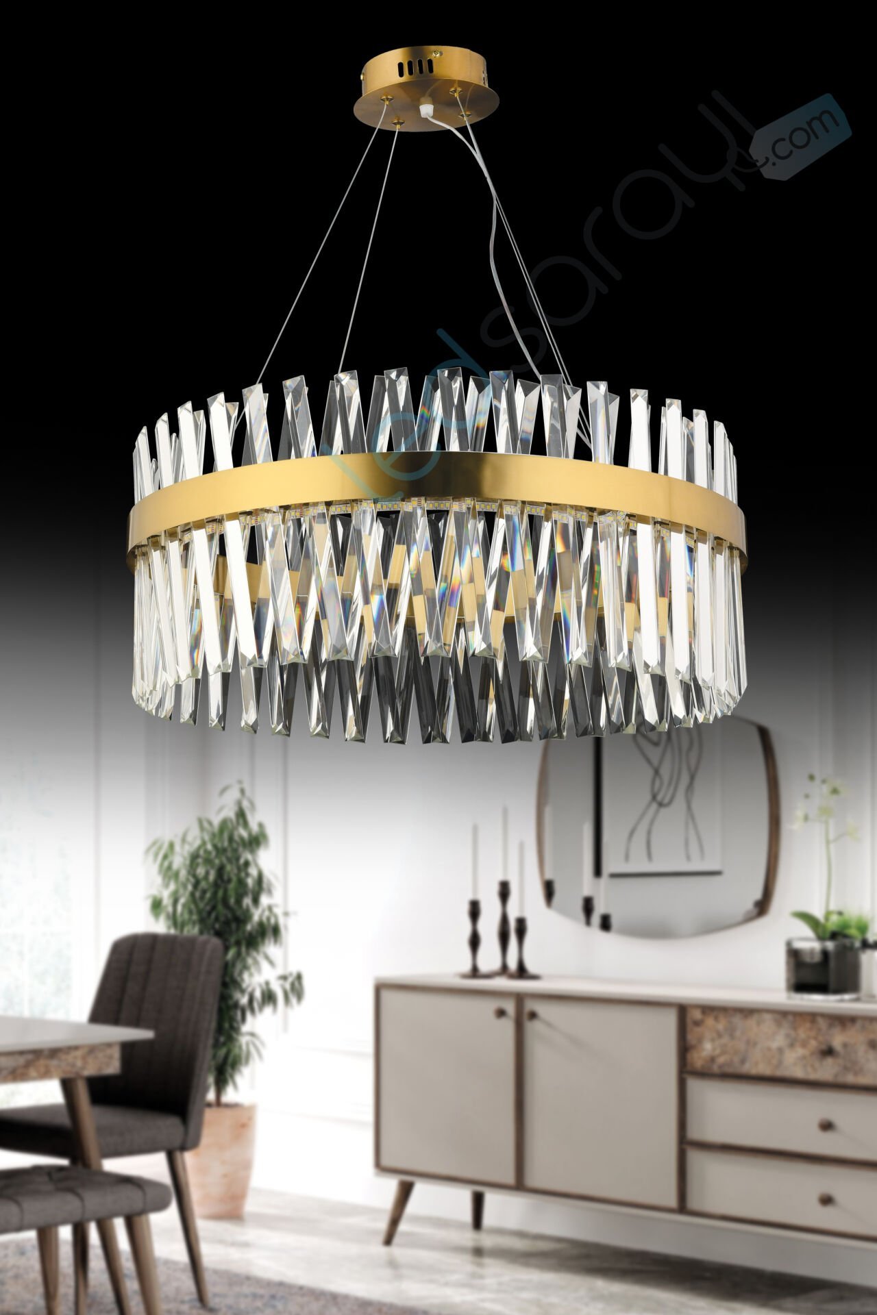 Kristal Taşlı Avize ACR-180- FGD- Yuvarlak