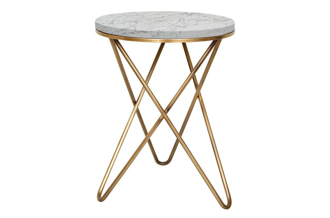 Blanco Stelo Mermer Sehpa