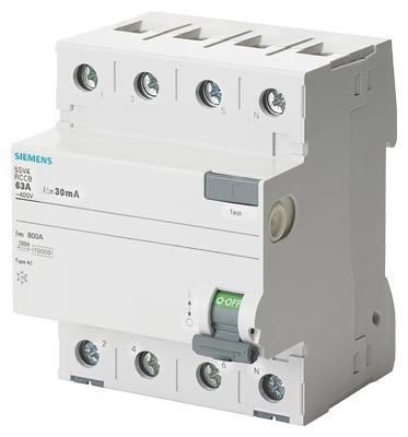 SIEMENS - Kaçak Akım Koruma 3x40A 300MA  Sigorta (Yangın Koruma)  5SV4644 0