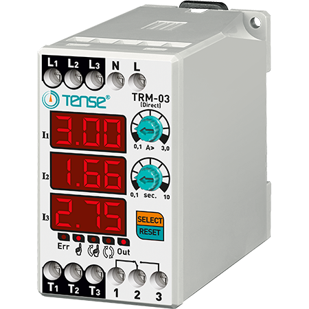 TENSE - TRM-03 3x3 Hane LED Display Ekranlı Direkt Dijital Termik Rölesi