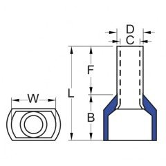 ŞAFAK - 2x4.00 mm UY-23040S İzoleli Çift Girişli Kablo Yüksüğü 100 Adet