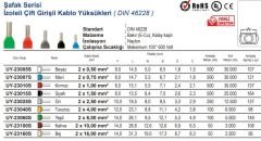 ŞAFAK - 2x4.00 mm UY-23040S İzoleli Çift Girişli Kablo Yüksüğü 100 Adet