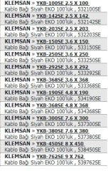 KLEMSAN » YKB-142SE 2,5 X 142  Kablo Bağı Siyah EKO 100'lük 532142SE