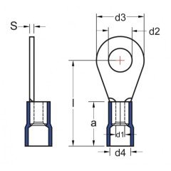 ŞAFAK - YK-1206SPVC 4,00-6,00 mm M12 Yuvarlak İzoleli Kablo Ucu 50 Adet