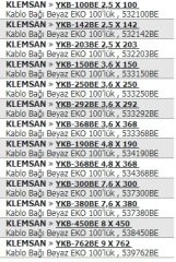 KLEMSAN » YKB-292BE 3,6 X 292  Kablo Bağı Beyaz EKO 100'lük , 533292BE