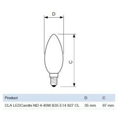 PHILIPS LED BULB B35 4.3W - 40W Rustik Led Filament Ampul 2700K Sarı Işık