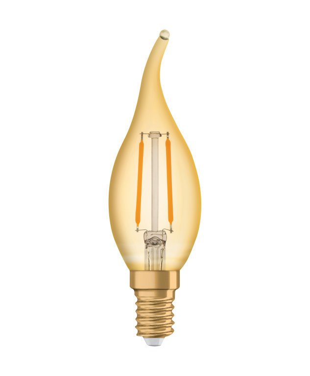 OSRAM - Vintage 1906 Led Classic 2.5W-22W Sarı Işık E14 Duy Mum Kıvrık Rustik Filamentli Ampul