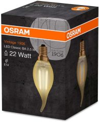 OSRAM - Vintage 1906 Led Classic 2.5W-22W Sarı Işık E14 Duy Mum Kıvrık Rustik Filamentli Ampul