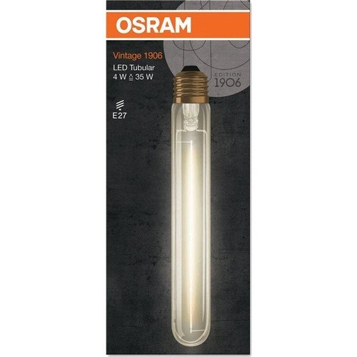 OSRAM - Vintage 1906 Led Classic Tubular 4W- 35W Sarı Işık E27 Duy Rustik Filamentli Ampul