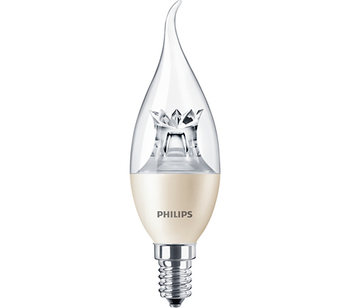 PHILIPS Diamond Spark 6-40W Master Led Candle BA38 Dimmable Core Pro Master E14 2700K Sarı Işık Kıvrık Uçlu Led Ampul