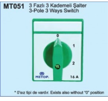 METOP - MT020 X16A 4 Faz Açma Kapama Emniyet Şalteri