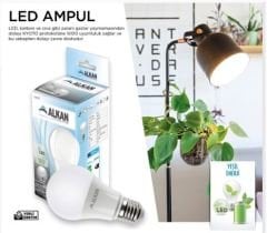 ALKAN - LED Ampul 4000K Kırık Beyaz 9W 10'lu