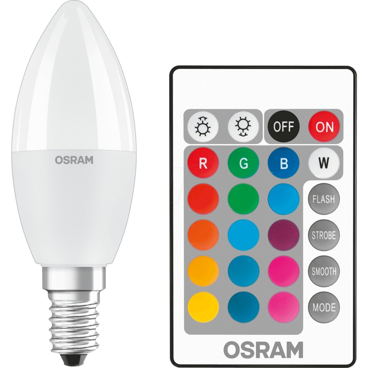 OSRAM - Uzaktan Kumandalı RGB 5.5W Dimmable E14 Duy Renk Değiştiren Uzaktan Kumandalı Led Ampul