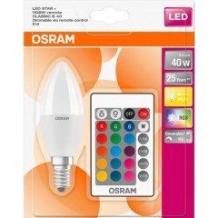 OSRAM - Uzaktan Kumandalı RGB 5.5W Dimmable E14 Duy Renk Değiştiren Uzaktan Kumandalı Led Ampul