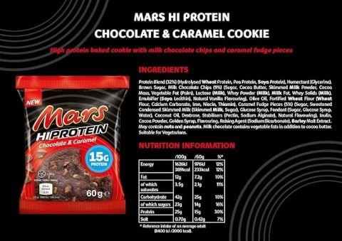 MARS HIGH PROTEIN CHOCOLATE & CARAMEL COOKIE 60G
