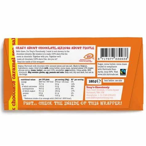 TONYS MILK CARAMEL SEA SALT 180G