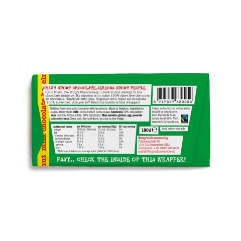 TONYS MILK HAZELNUT 180G