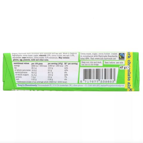 TONYS DARK ALMOND SEA SALT 47G