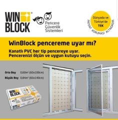 Winblock Çocuklar Için Pencere Güvenlik Sistemi - 60X100 Cm Kadar Uyumlu