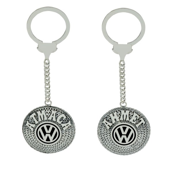Gümüş Volkswagen Logolu Telkari İsimli Anahtarlık