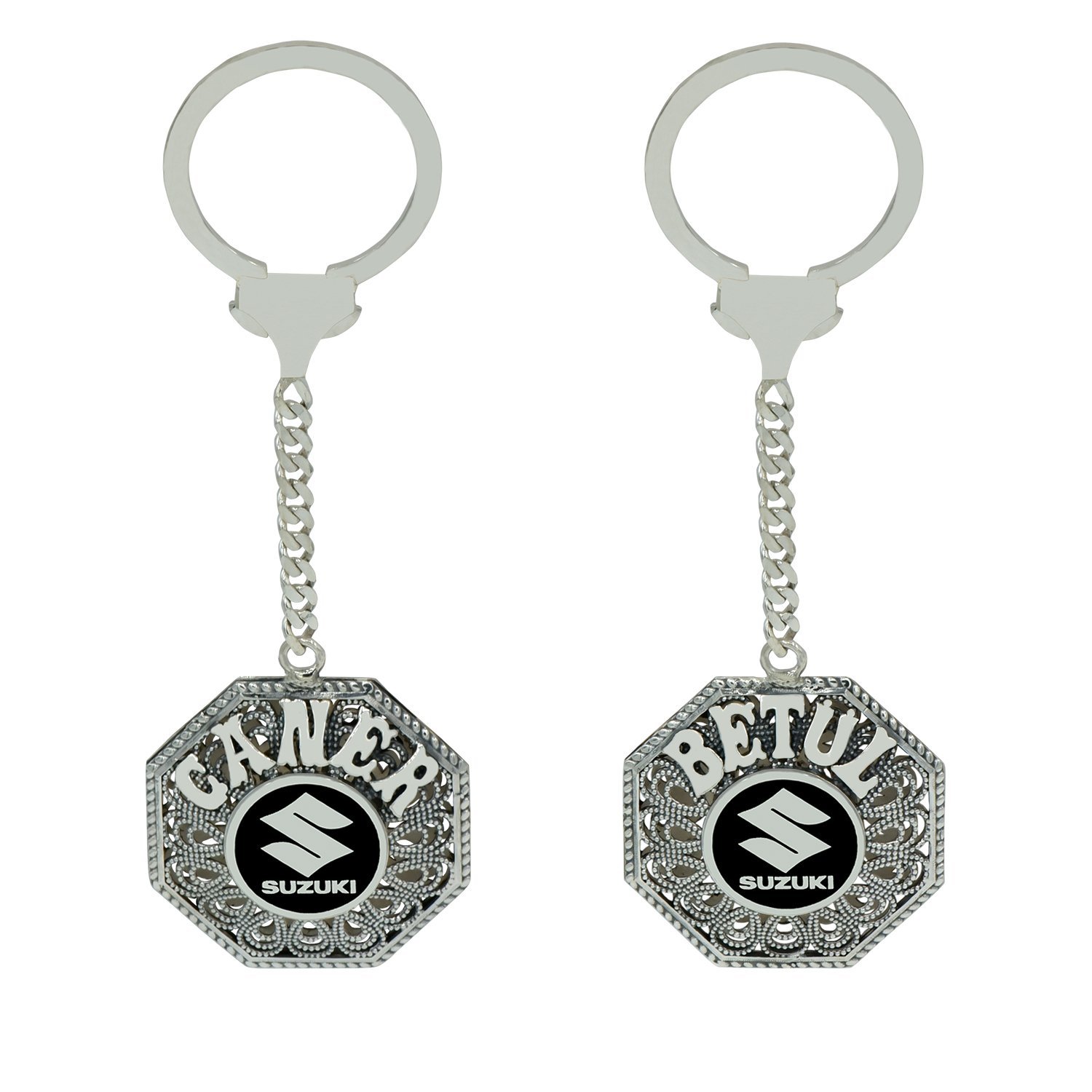 Gümüş Suzuki Logolu Telkari İsimli Anahtarlık