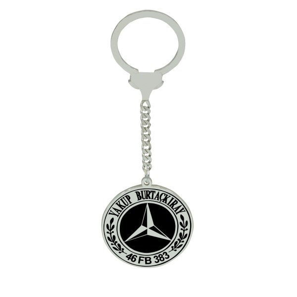 Gümüş İsimli Mercedes Logolu Anahtarlık