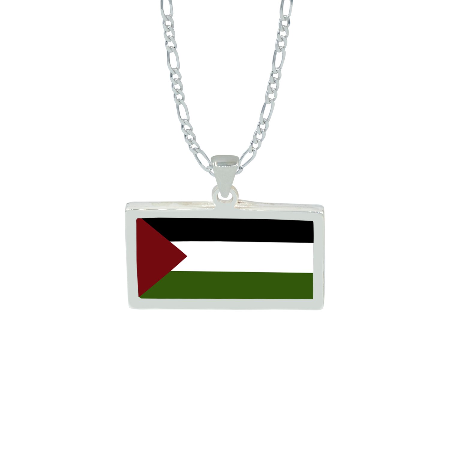 Gümüş Filistin Bayrağı Kolye