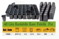 48 Göz Kırılabilir kare Fidelik Pot ( 10 Adet )