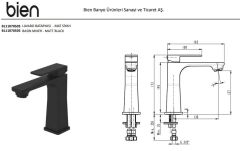 Bien Dante Lavabo Bataryası Mat Siyah