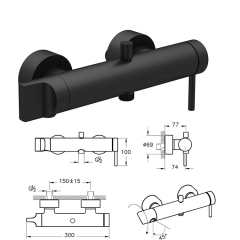 VitrA Origin Duş Seti Mat Siyah A4261936 - A4554336