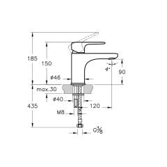 Artema Root Round Lavabo Bataryası S Krom A42705