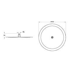 Artema Lite LC A45646 Duş Başlığı, 400 mm, Krom