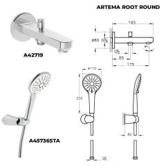 Artema Root Round Ankastre Duş Seti