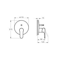 Artema Root Round A42727 Ankastre Banyo Bataryası Krom