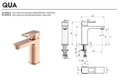 Qua Clara Plus Lavabo Bataryası - Rose Gold