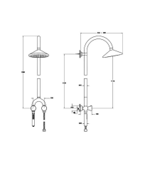 Vitra Liquid Manyetik El Duşlu, Duş Kolonu ve Termostatik Duş Bataryası Sistemi, Parlak Siyah
