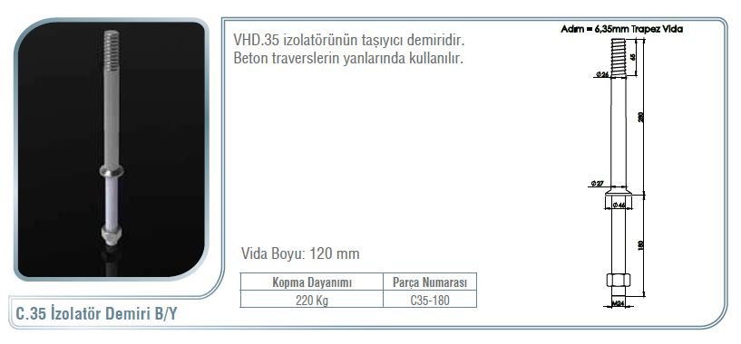 C-35 İZOLATÖR DEMİRİ B/Y