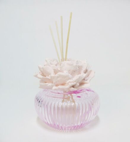 MİSSİ KRİSTAL ŞİŞE PEMBE GÜL TAŞLI WHITE JASMINE ODA KOKUSU